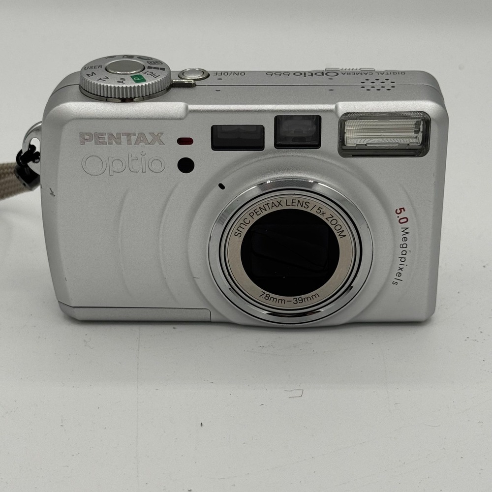 Pentax Optio 555 Digital Camera Silver 5.0MP 5x Optical Zoom Digicam Tested